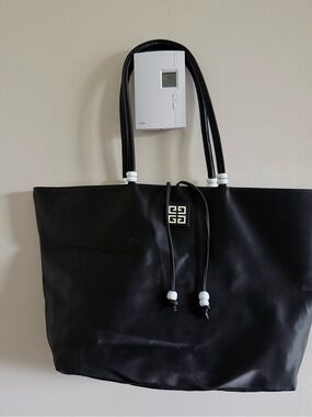 Givenchy Womens Tote Bag Black 100% PVC Parfums Travel Shoulder Bag